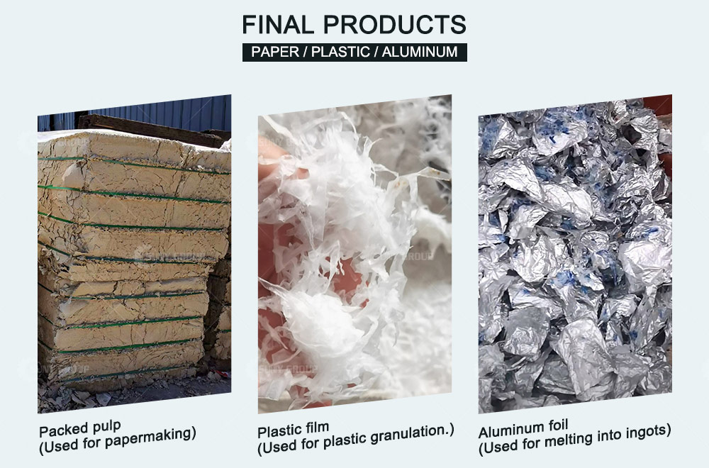 Paper Plastic Recycling Plant output