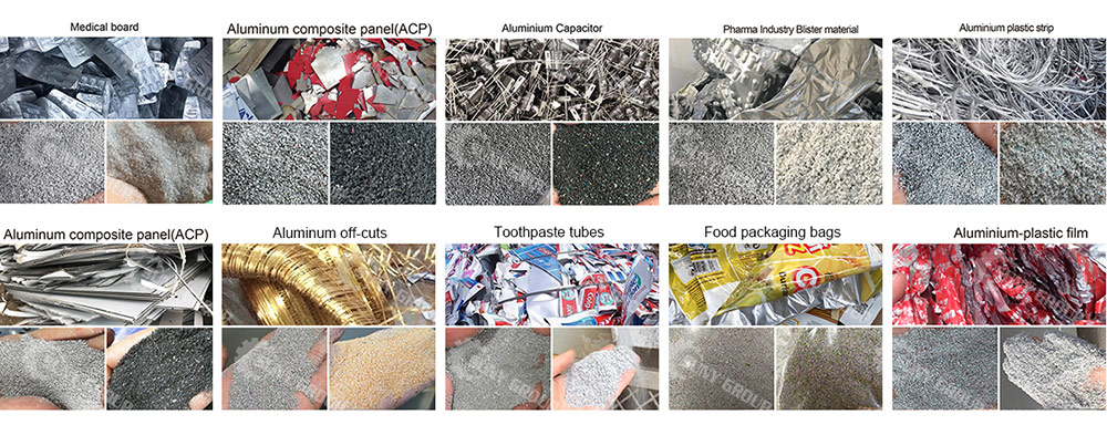 Aluminum Plastic Separation Machine raw-material-output