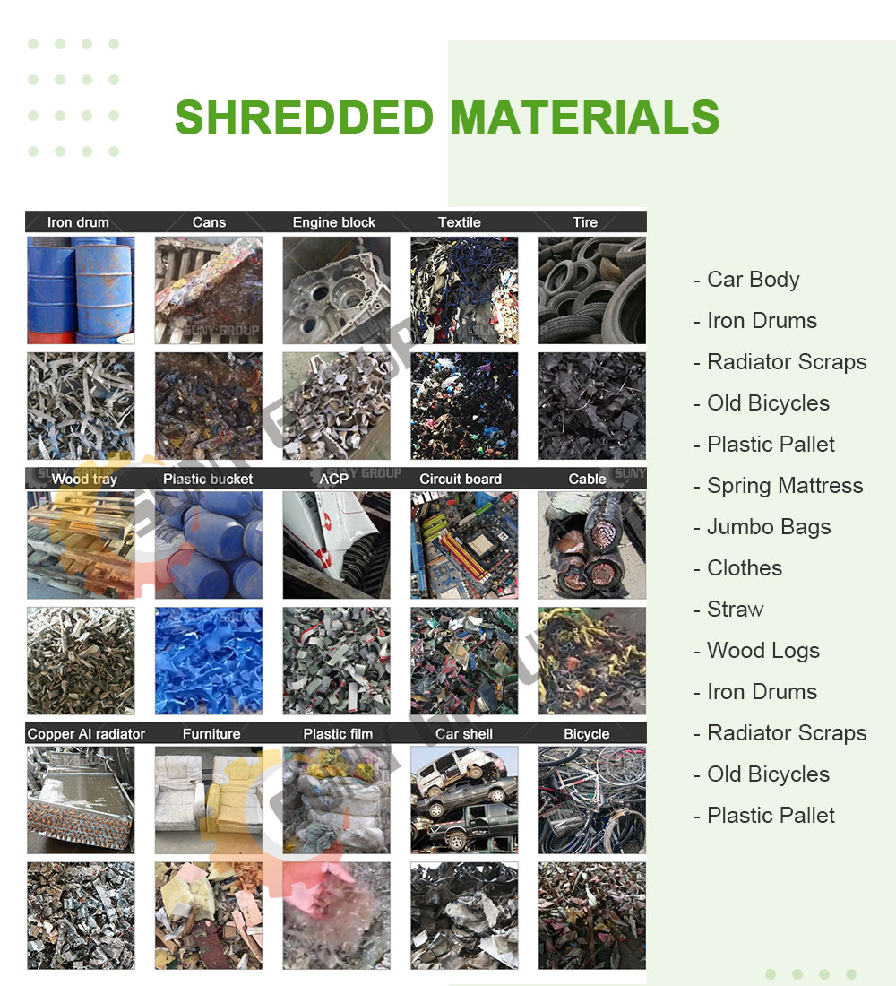 Double Shaft Shredder raw-material-output