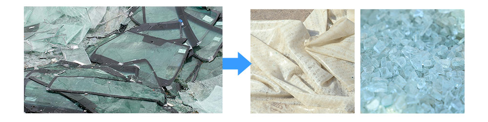 Car Windshield Recycling Machine raw-material-output