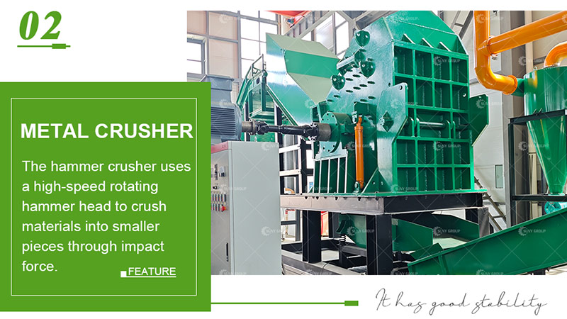 scrap metal crusher recycling machinery